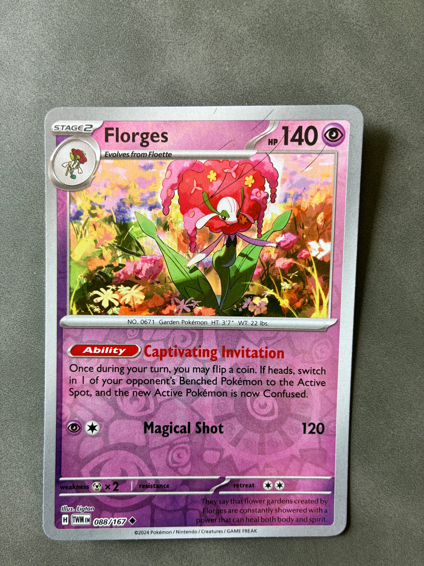 2024 POKEMON TCG TWM - FLORGES 088/167 (REVERSE HOLO)