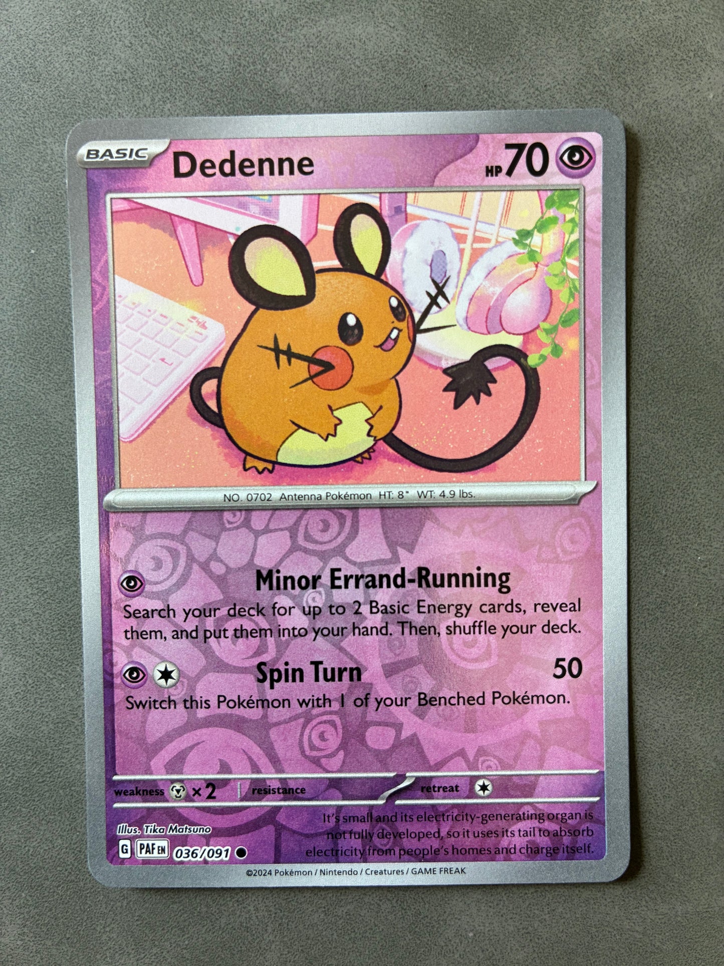 2024 POKEMON TCG PAF - DEDENNE 036/091 (REVERSE HOLO)