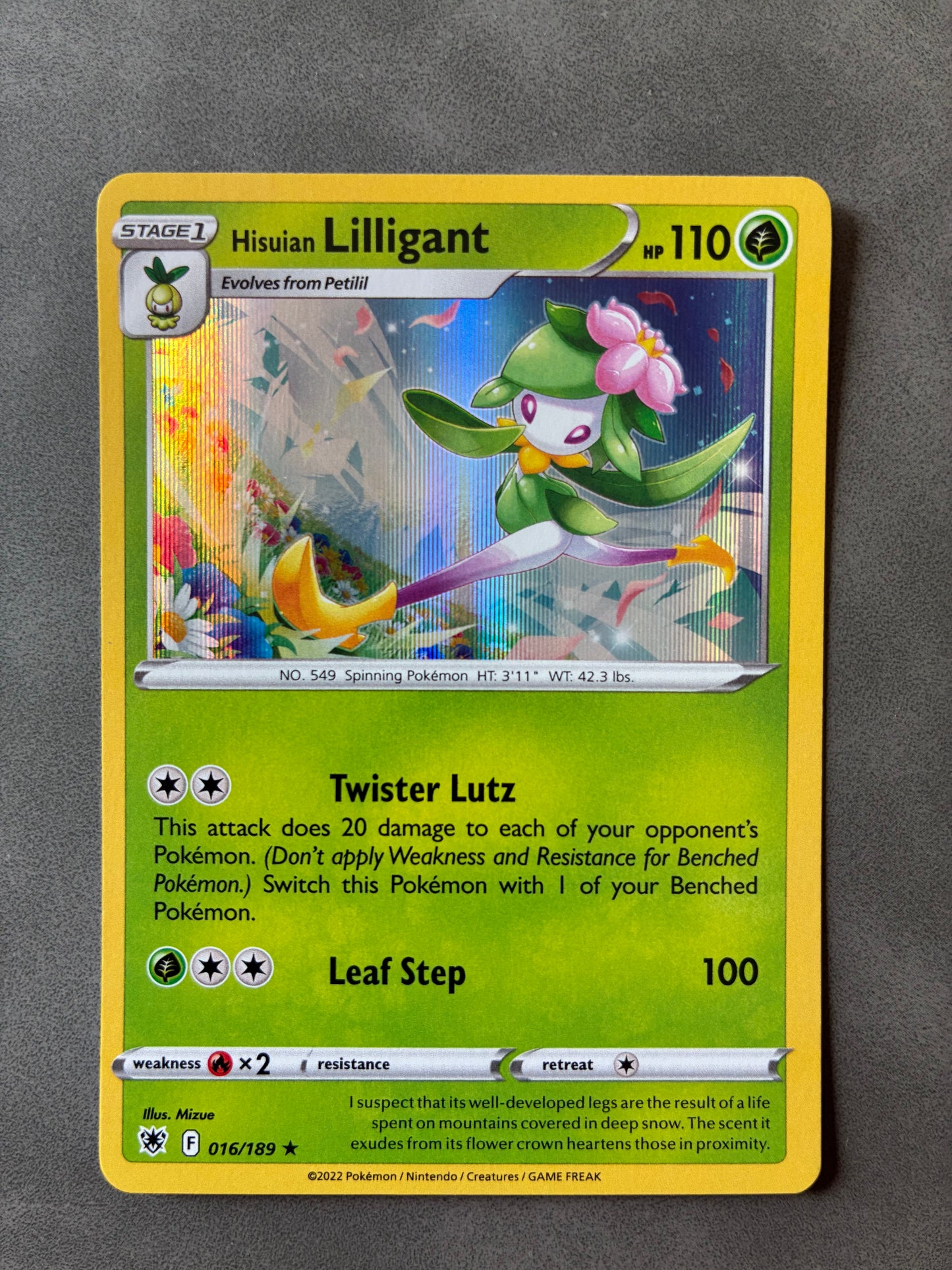 2022 POKEMON TCG - HISUIAN LILLIGANT 016/189 (HOLO)