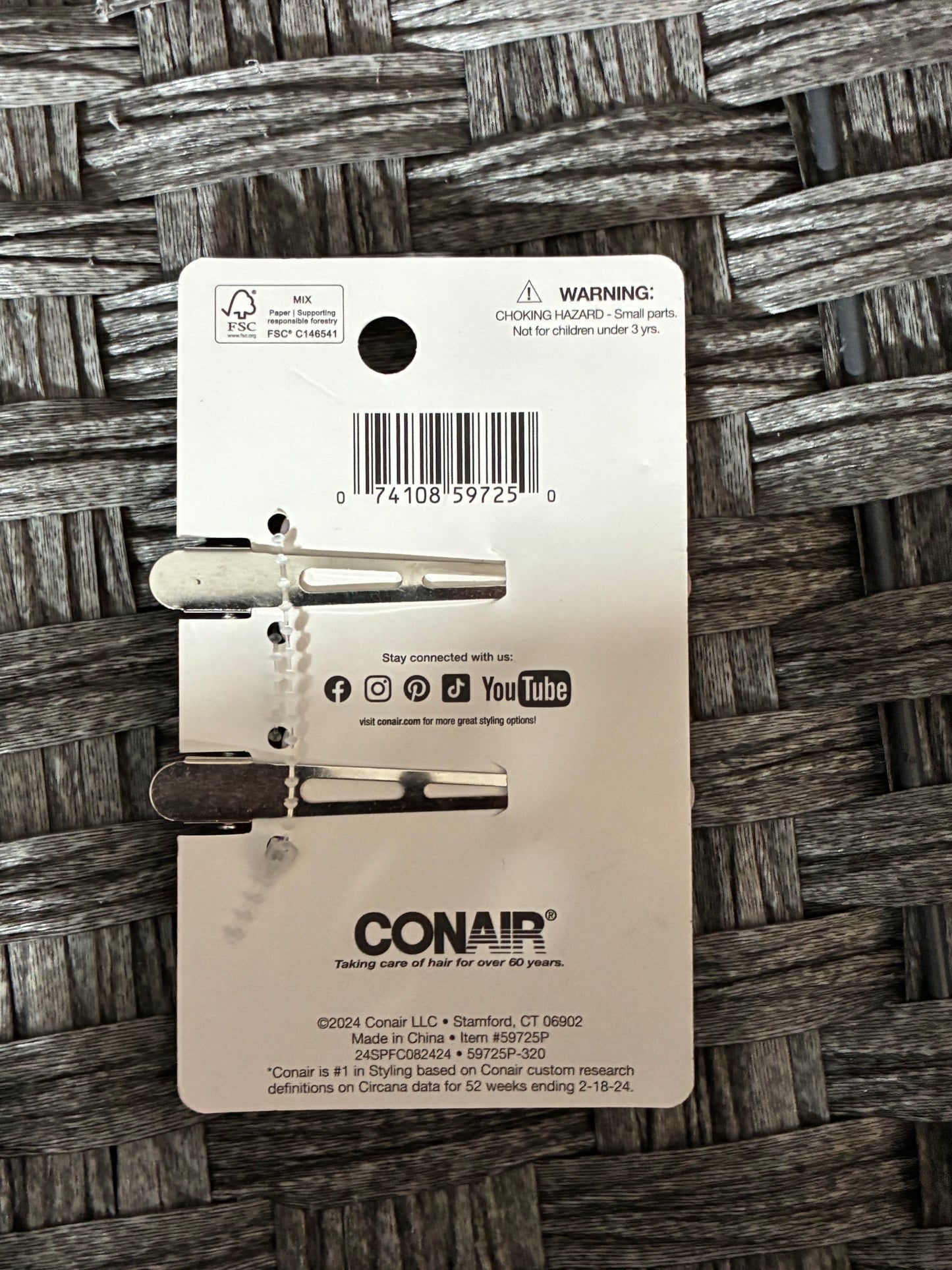 SCUNCI 2PCS DENT FREE HAIR CLIPS