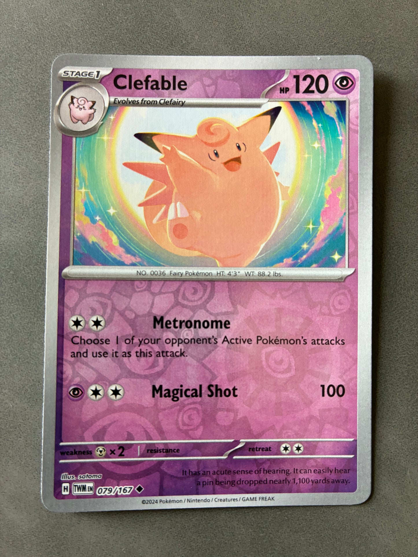 2024 POKEMON TCG (TWM) - CLEFABLE 079/167 (REVERSE HOLO)