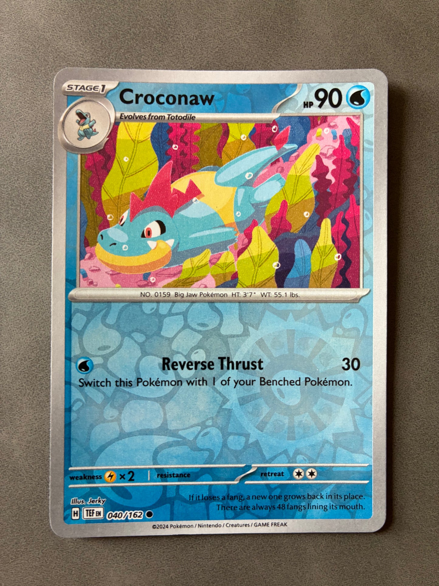 2024 POKEMON TCG (TEF) - CROCONAW 040/162 (REVERSE HOLO)