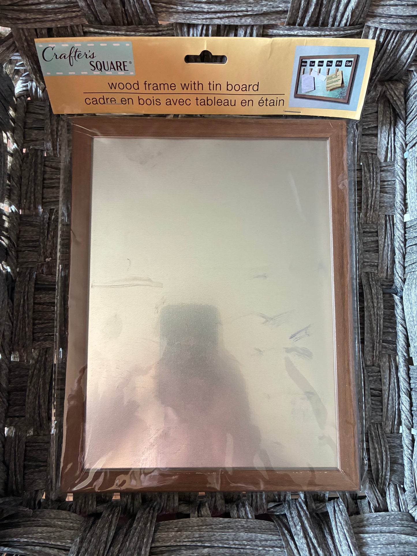 LOT OF 2 - CRAFTER'S SQUARE WOODEN FRAME WITH TIN BOARD 8" X 10"
