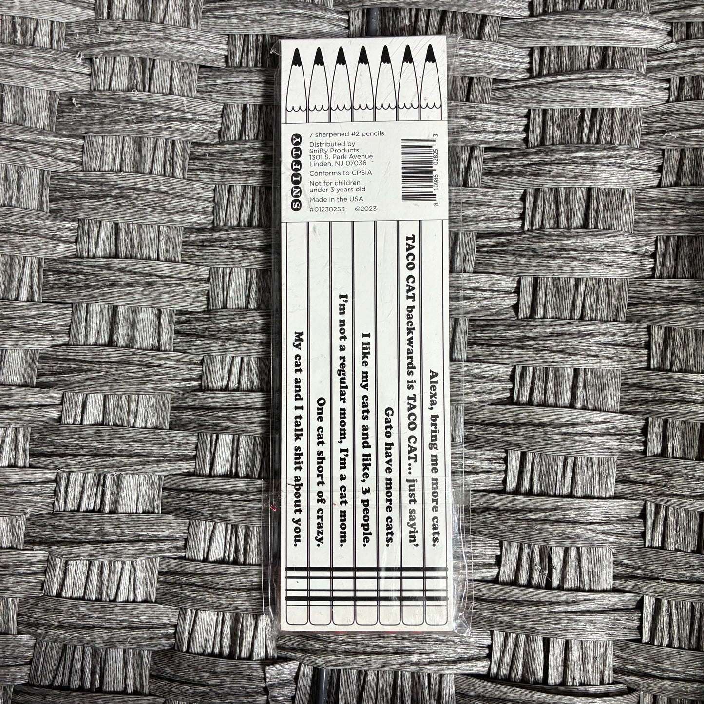 "ALEXA, BRING ME MORE CATS" FUNNY SAYINGS 7PC PENCILS