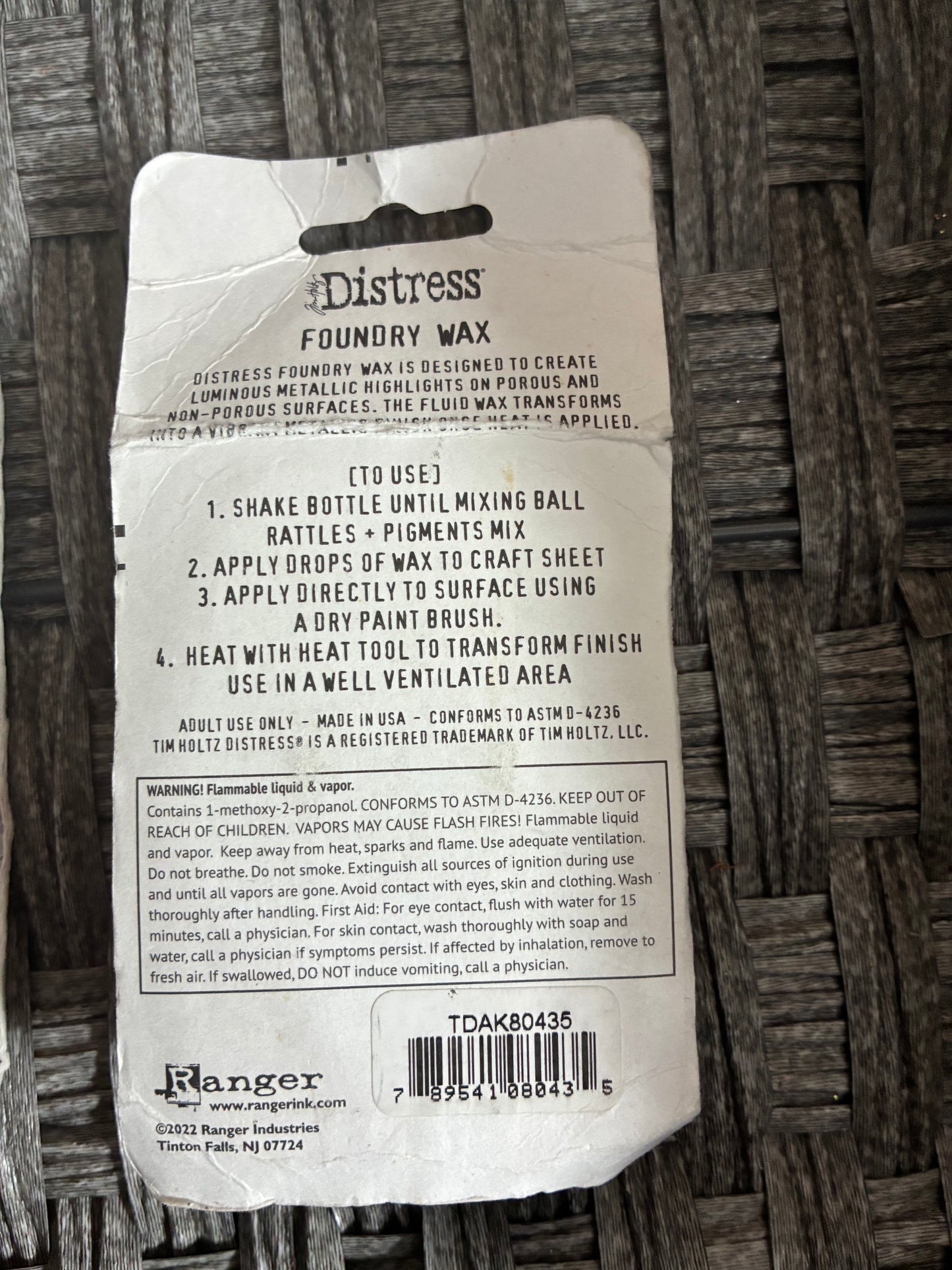 TIM HOLTZ DISTRESS FOUNDRY WAX KIT LOT OF 2 GOLDED/MINED