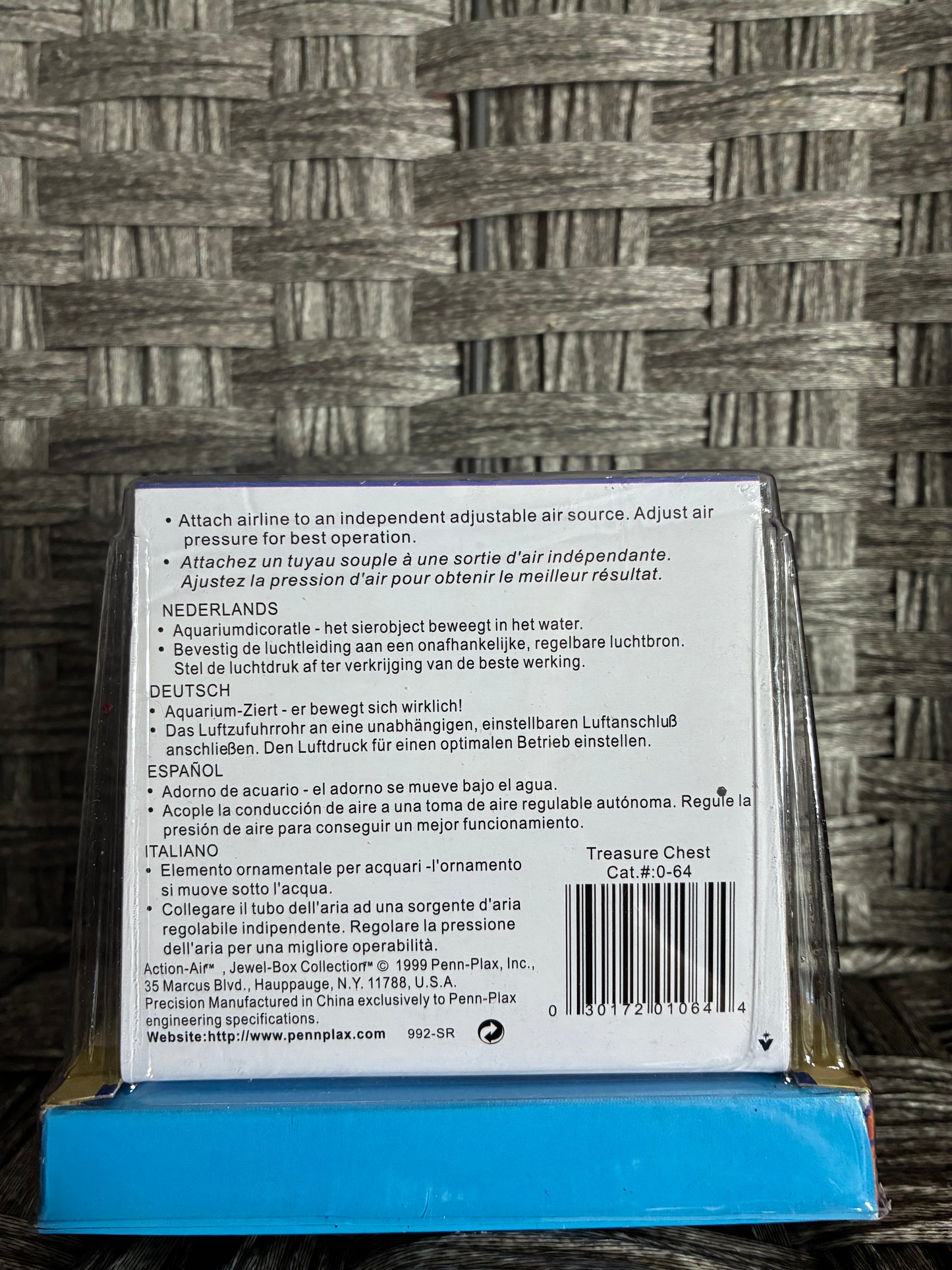 ACTION AIR JEWEL BOX COLLECTION UNDERWATER AIR POWERED MOVEMENT TREASURE CHEST AQUARIUM ORNAMENT