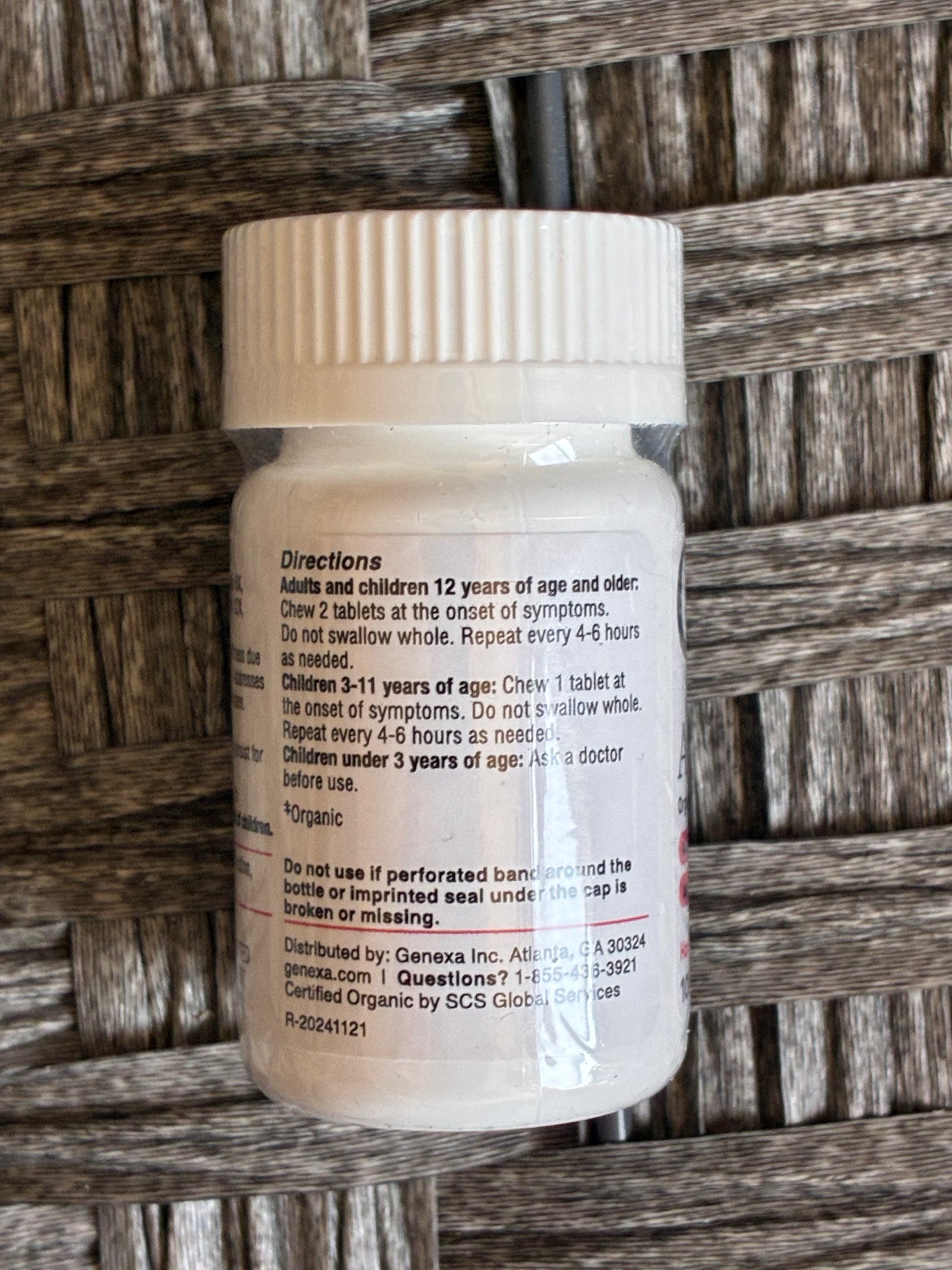 GENEXA ARNICA PAIN ORGANIC HOMEOPATHIC 100 CHEWABLE TABLETS GRAPE FLAVORED