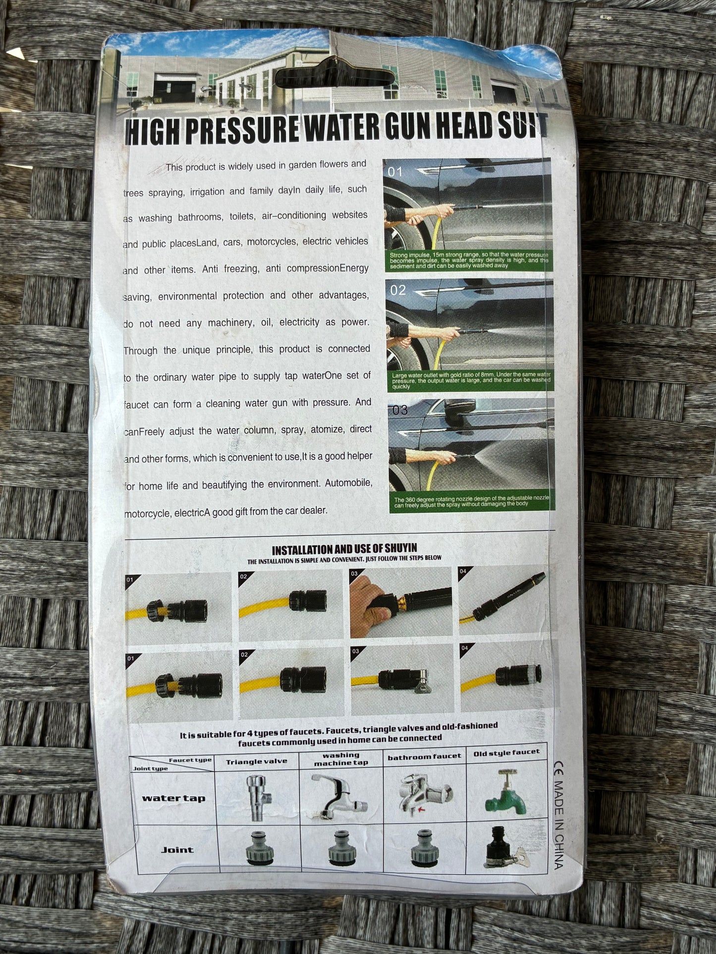HIGH PRESSURE WATER GUN SPRAYER WITH FITTINGS CAR HOME PRESSURE WASHING