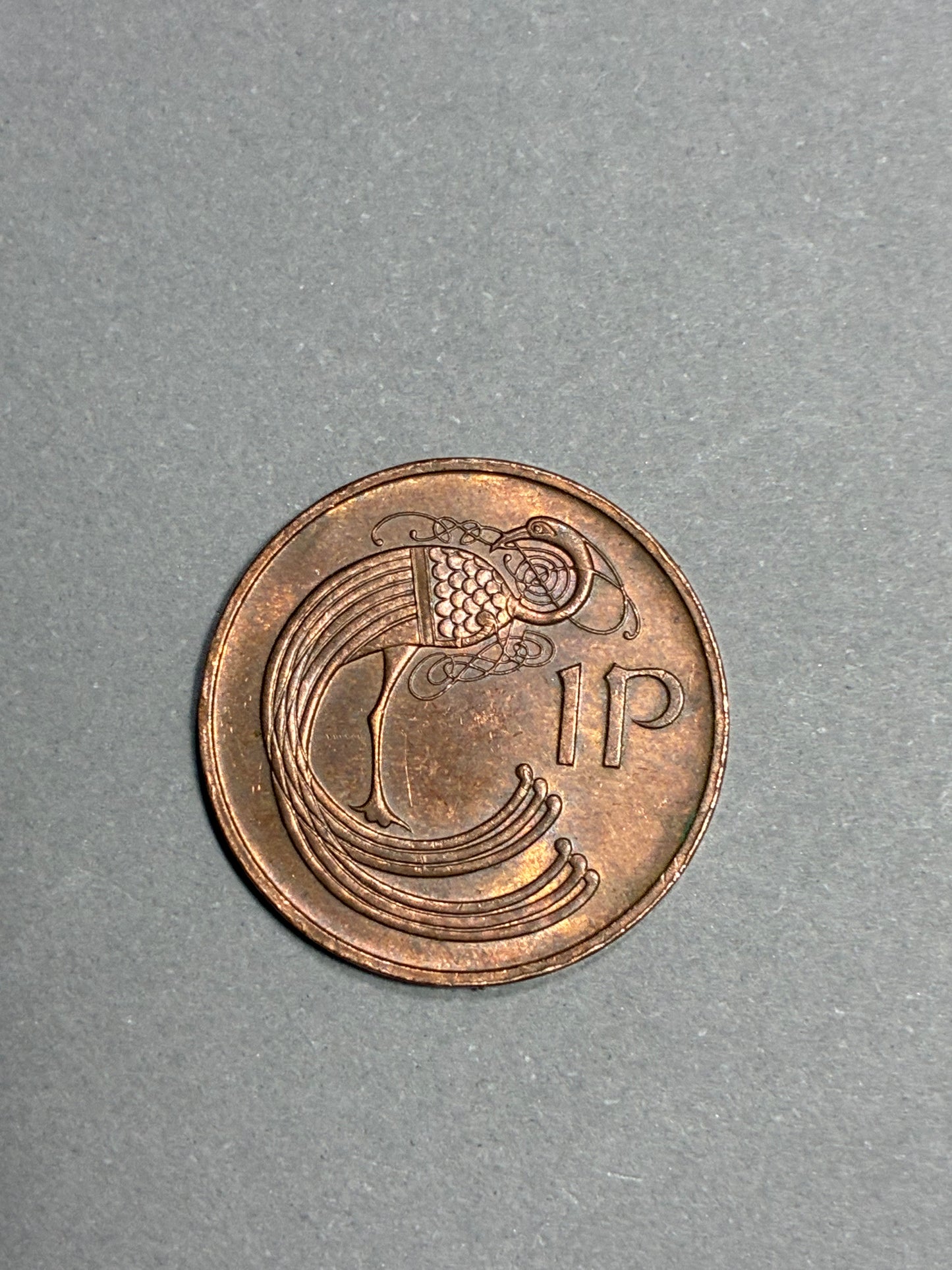 1971 IRELAND 1 PENNY BRONZE COIN FT. IRISH HARP - CIRCULATED