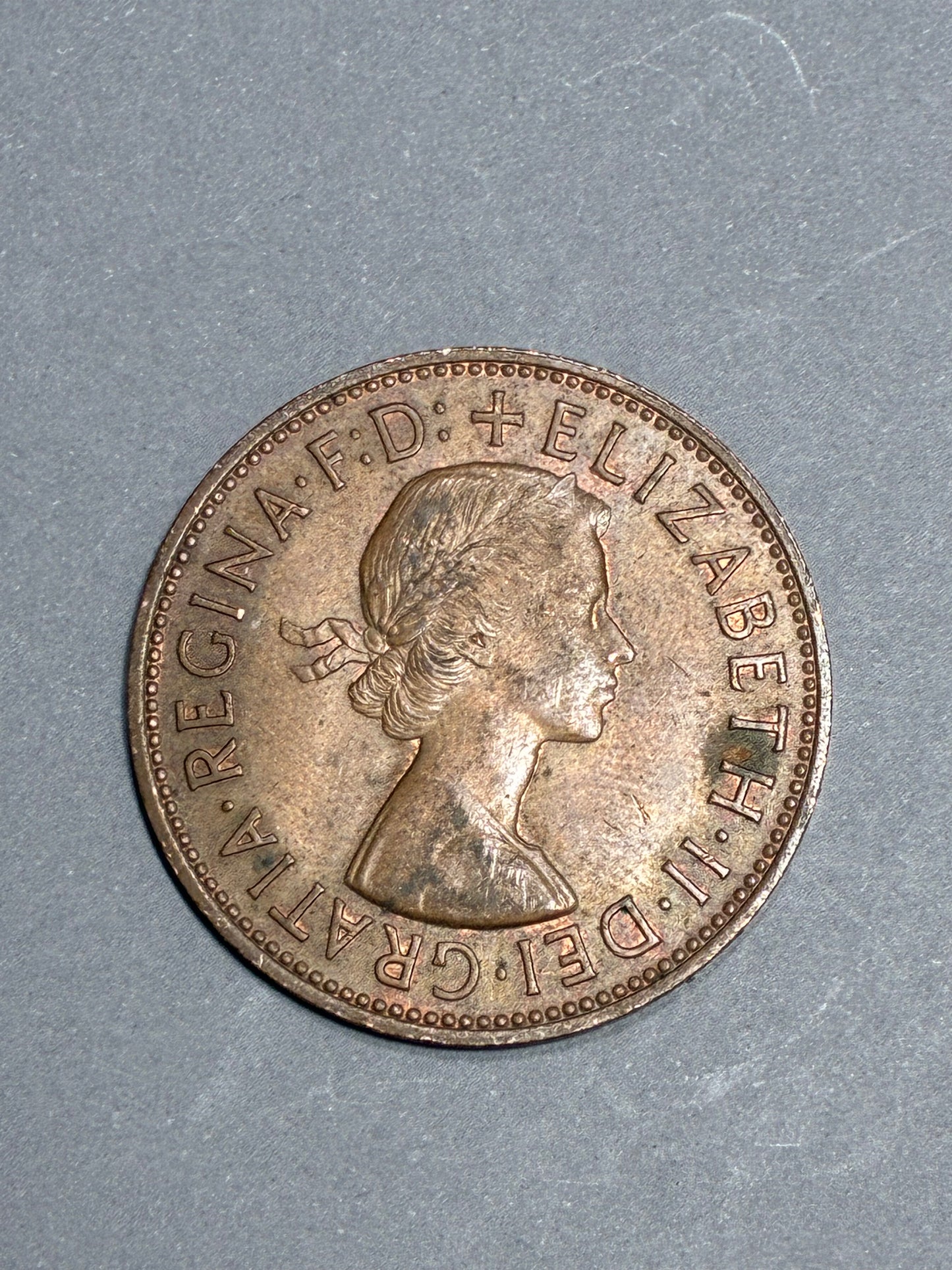 1965 UNITED KINGDOM 1 PENNY BRONZE COIN FT. QUEEN ELIZABETH II - CIRCULATED