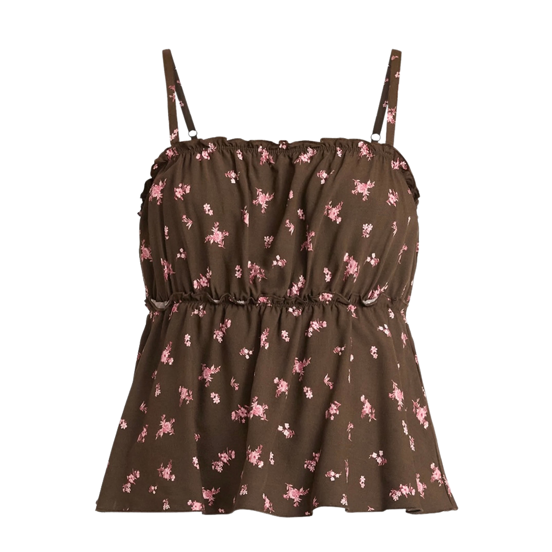 NO BOUNDARIES WOMEN'S WOVEN RUFFLE TOP - SIZE LARGE - NWT