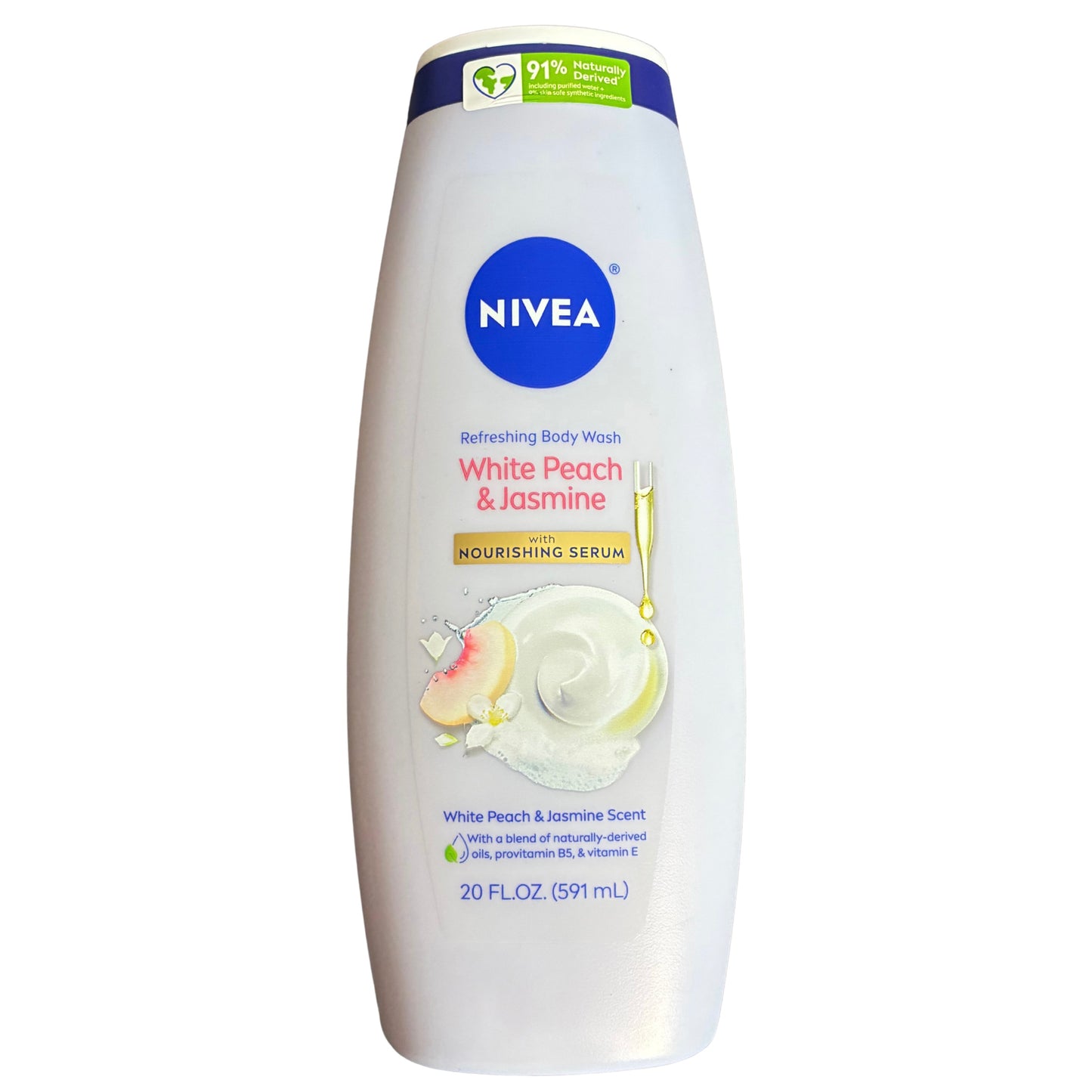 NIVEA WHITE PEACH & JASMINE NOURISHING BODY WASH 20 FL OZ