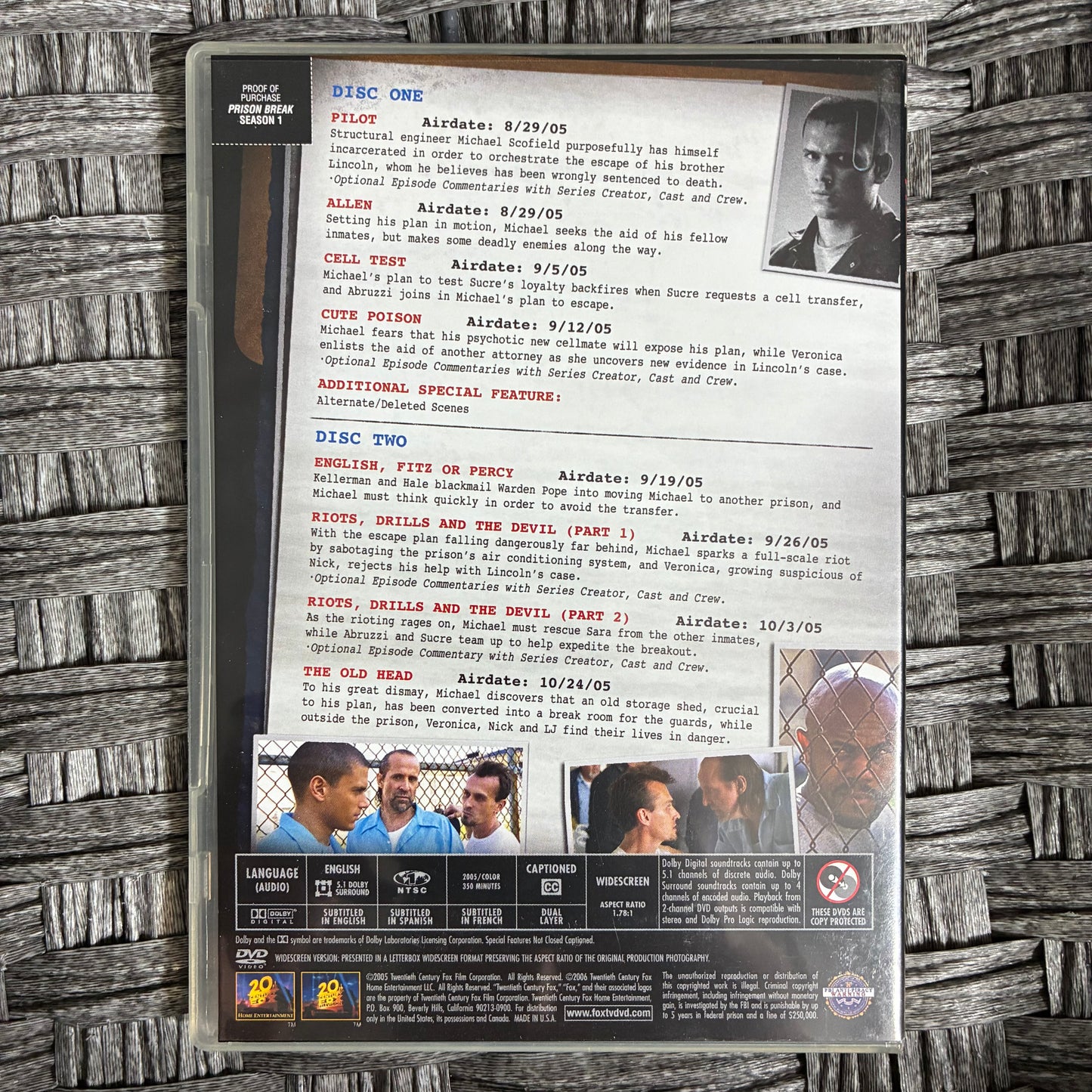 PRISON BREAK SEASON ONE 6 DISC (2006) - PRE OWNED