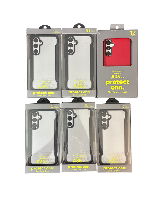 LOT OF 6 ONN PHONE CASES FOR SAMSUNG GALAXY A35 5G DUAL LAYER SLIM 10' 12' DROP