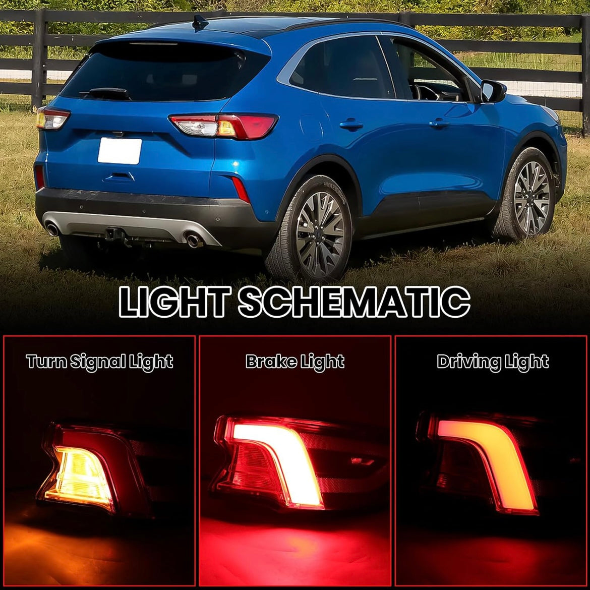 RIGHT PASSENGER SIDE REAR OUTER LED TAILLIGHT COMPATIBLE 2020-2022 FORD ESCAPE REPLACEMENT LJ6Z-13404