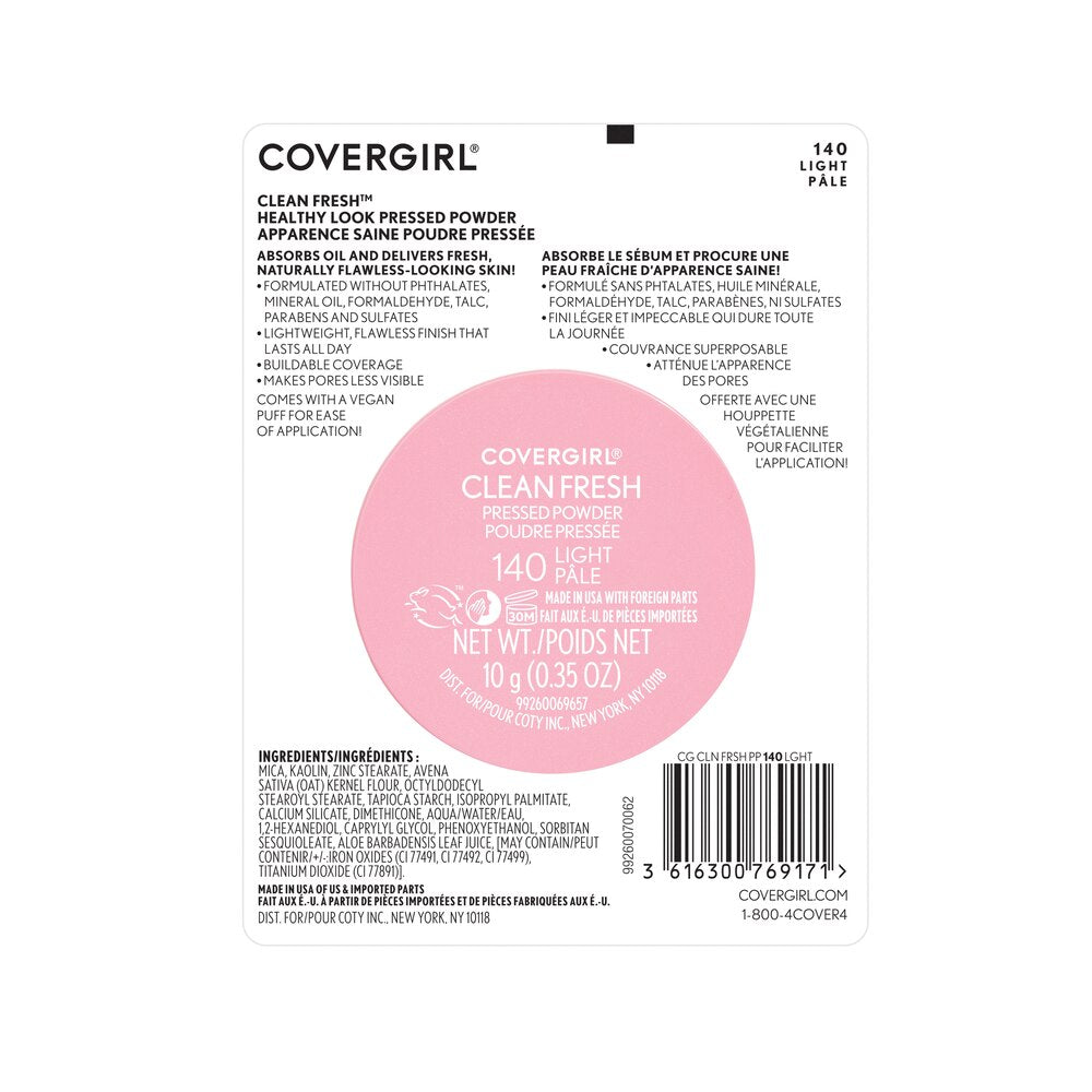 COVERGIRL CLEAN FRESH PRESSED POWDER - 140 LIGHT PALE