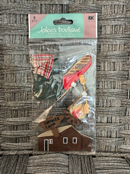 JOLEE'S BOUTIQUE 8PCS CAMPING STICKERS DIMENSIONAL