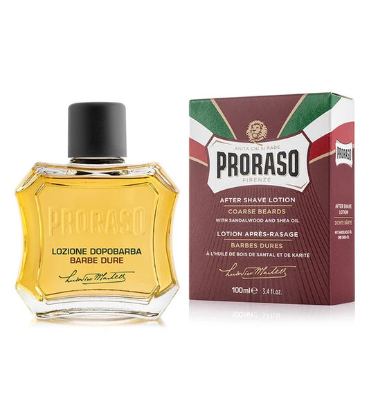 PRORASO AFTER SHAVE LOTION FOR COARSE BEARDS WITH SANDALWOOD AND SHEA OIL 100ML