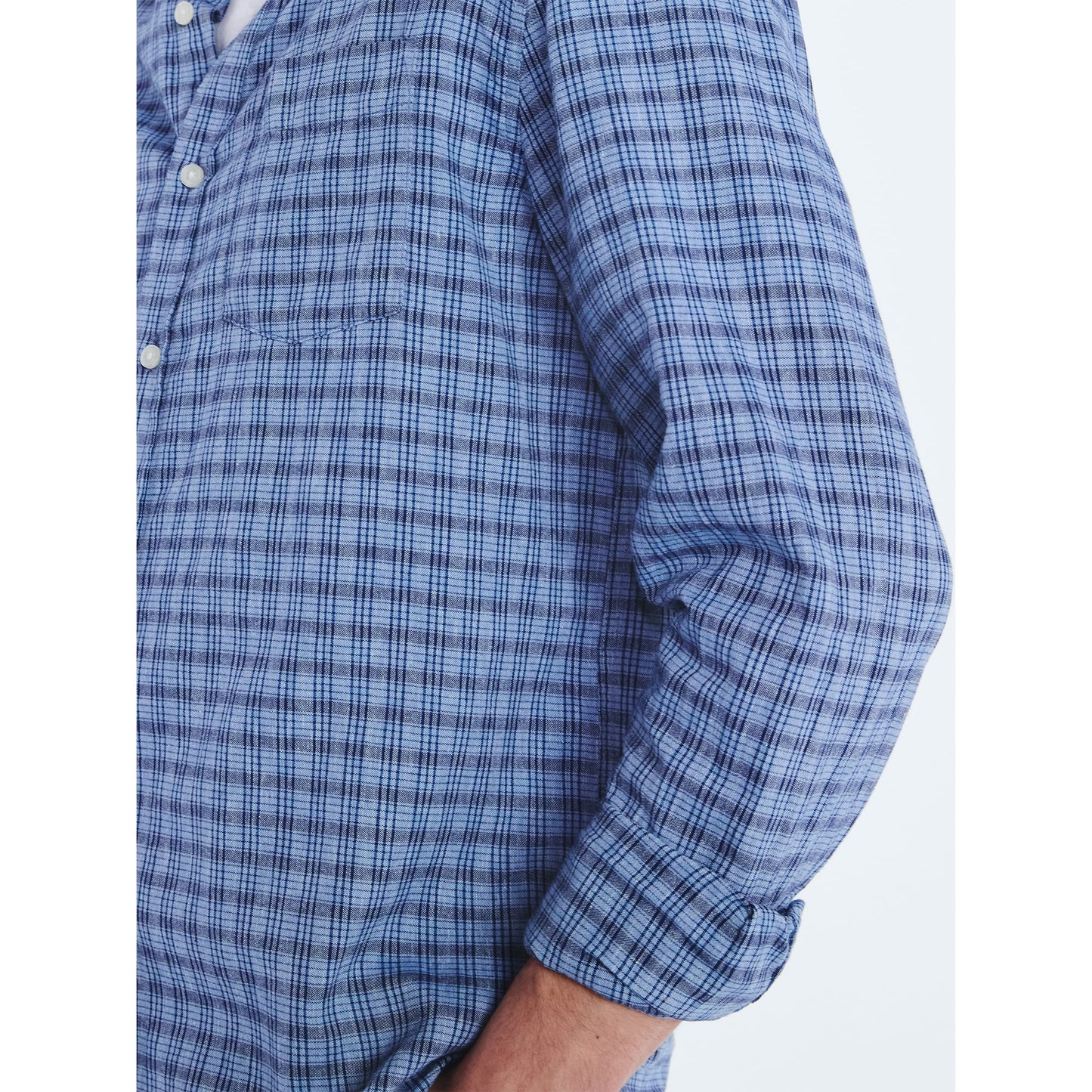 FREE ASSEMBLY MEN'S LINEN BLEND SHIRT WITH LONG SLEEVES - SIZE SMALL