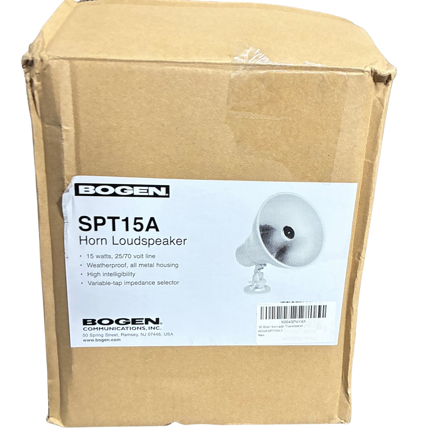 BOGEN SPT15A HORN LOUDSPEAKER 15 WATTS, 25/70 VOLT LINE - NEW OPEN BOX