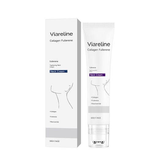 VIARELINE COLLAGEN FULLERENE TIGHTENING NECK CREAM 1.76OZ NIACINAMIDE EXP. 2029