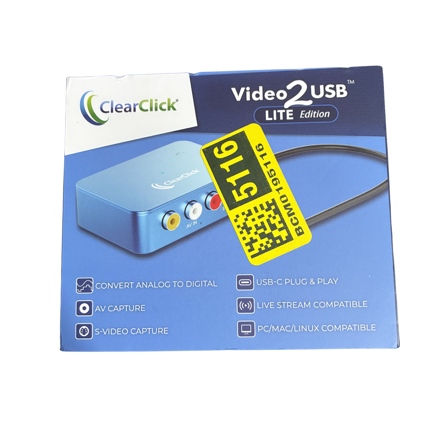 CLEARCLICK VIDEO TO USB LITE EDITION ANALOG TO DIGITAL CONVERTER - NEW OPEN BOX