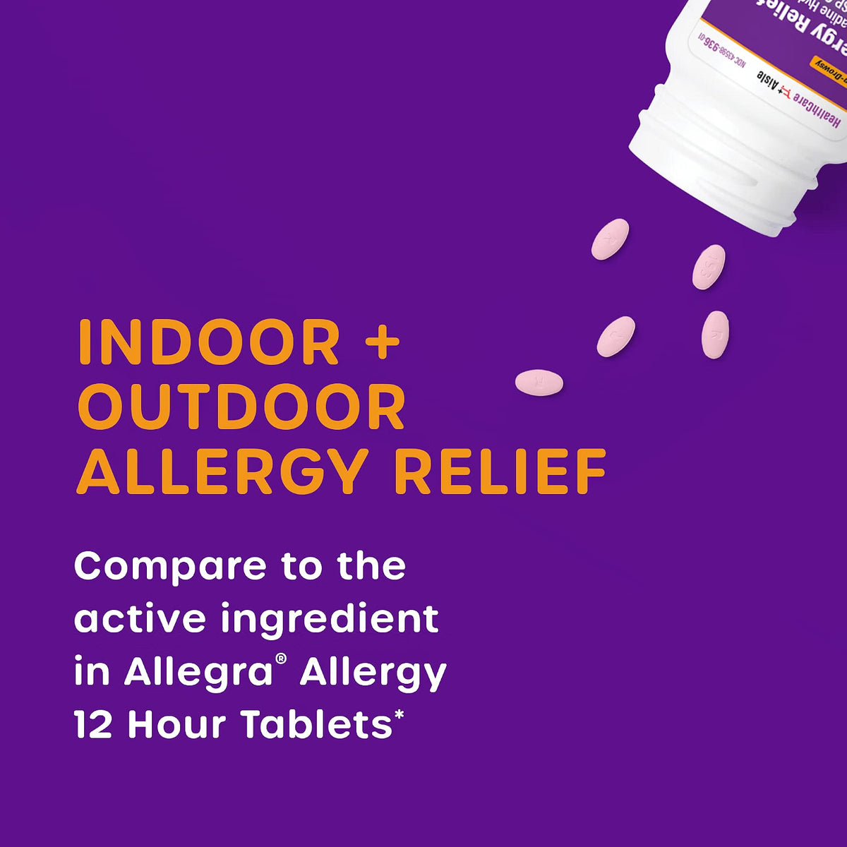 HEALTHCARE AISLE ALLERGY RELIEF FEXOFENADINE HYDROCHLORIDE 100 TAB 60MG EXP 2027