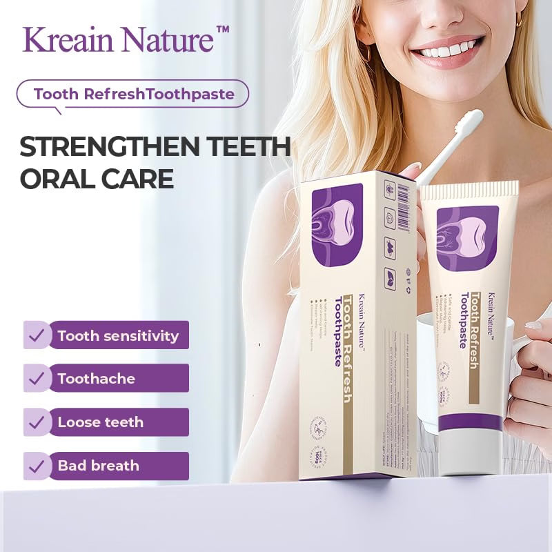 KREAIN NATURE TOOTH REFRESH TOOTHPASTE, HYDROXYAPATITE, FLUORIDE FREE, 100ML
