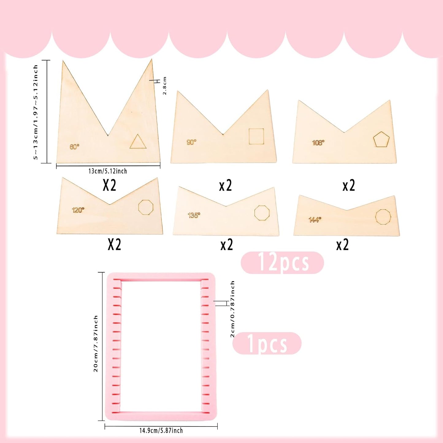 STAINED GLASS ANGLE JIG CUTTING TOOL RECTANGLE ADJUSTABLE MULTIPLE DEGREES PINK
