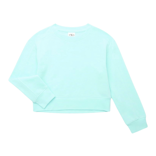 ATHLETIC WORKS GIRLS FLEECE SWEATSHIRT - STILLWATER