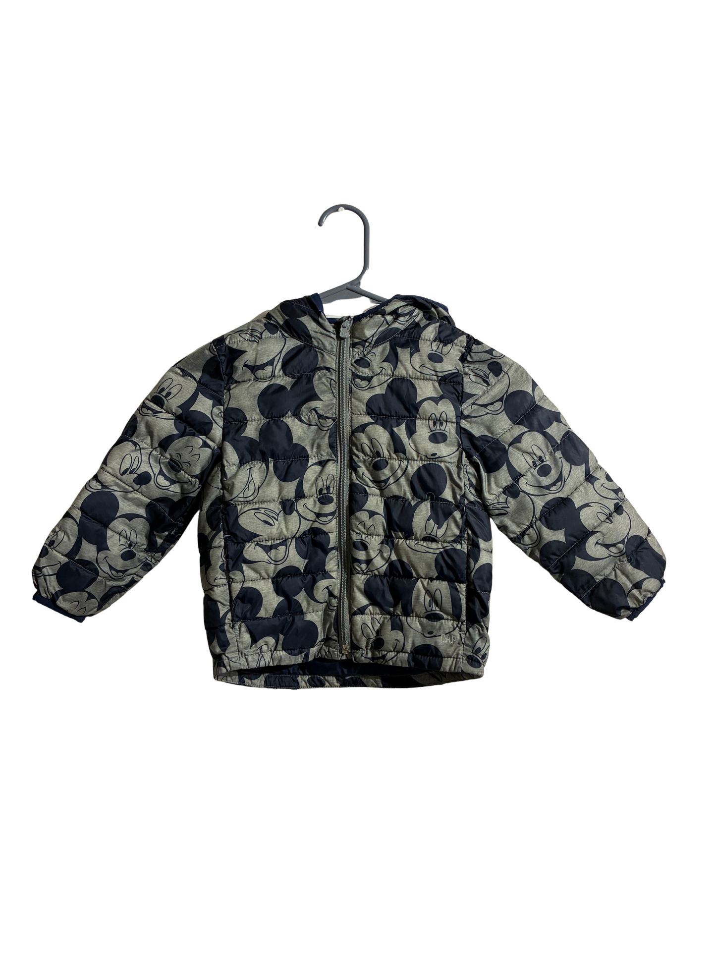 Disney Baby Gap Puffer Jacket Mickey Mouse Green & Black —Toddler Size 3 Years