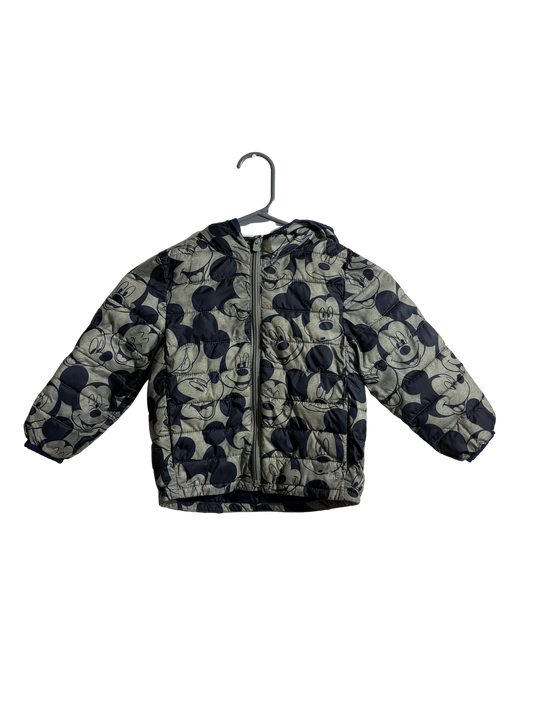 Disney Baby Gap Puffer Jacket Mickey Mouse Green & Black —Toddler Size 3 Years