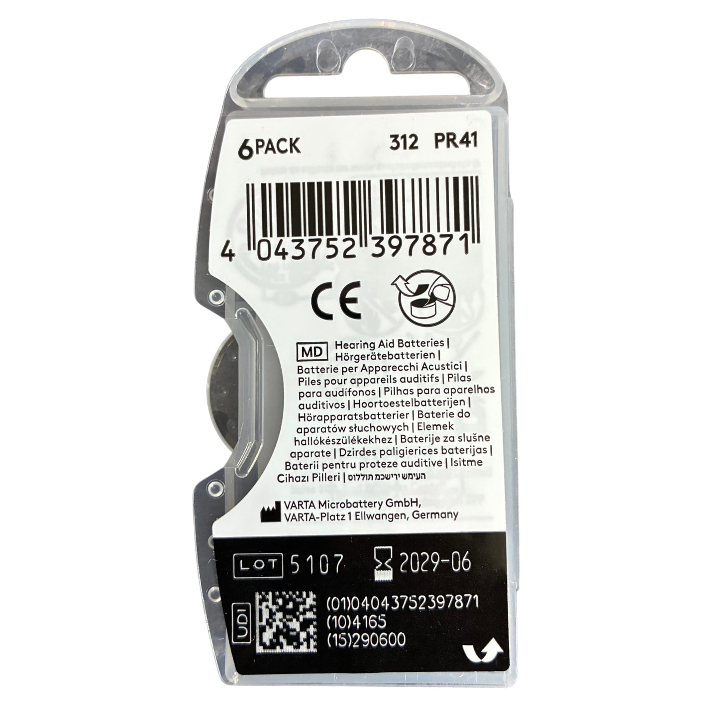 DURACELL ACTIVAIR HEARING AID BATTERIES (60CT) SIZE 312 EXP.2029