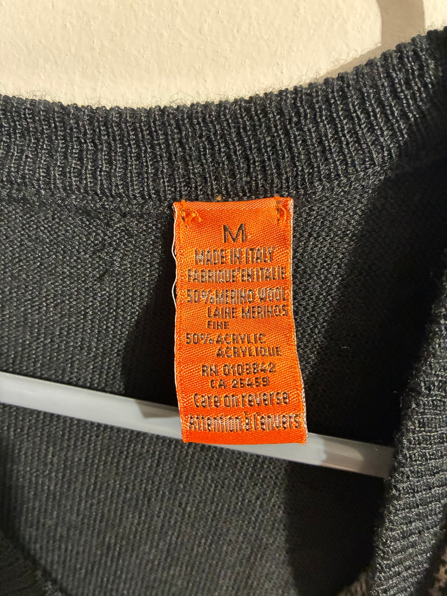SWEATER VEST (PRESUMABLY SETTE PONTI) MADE IN ITALY 50% MERINO WOOL 50% ACRYLIC RN 0103842 - PRE OWNED