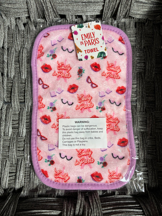 EMILY IN PARIS WASHABLE REUSABLE FACE TOWEL WASHCLOTH 7”x11”