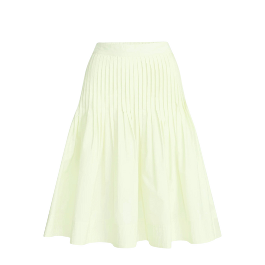 FREE ASSEMBLY WOMEN’S PINTUCK KNEE LENGTH SKIRT YELLOW - SIZE XS (0-2)