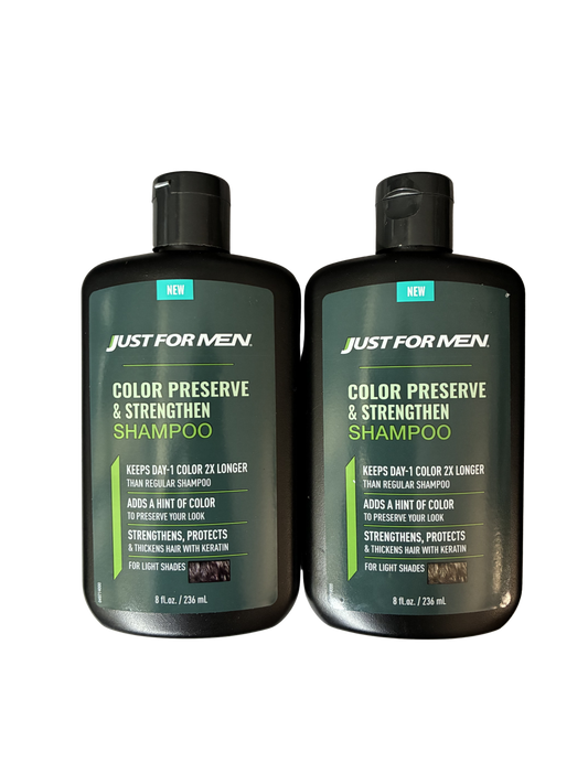 JUST FOR MEN COLOR PRESERVE & STRENGTHEN SHAMPOO FOR LIGHT SHADES - 2 PACK
