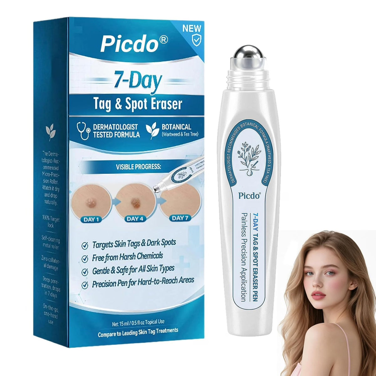 PICDO 7-DAY SKIN TAG & DARK SPOT REMOVER ROLLER BALL PEN EXP. 2029