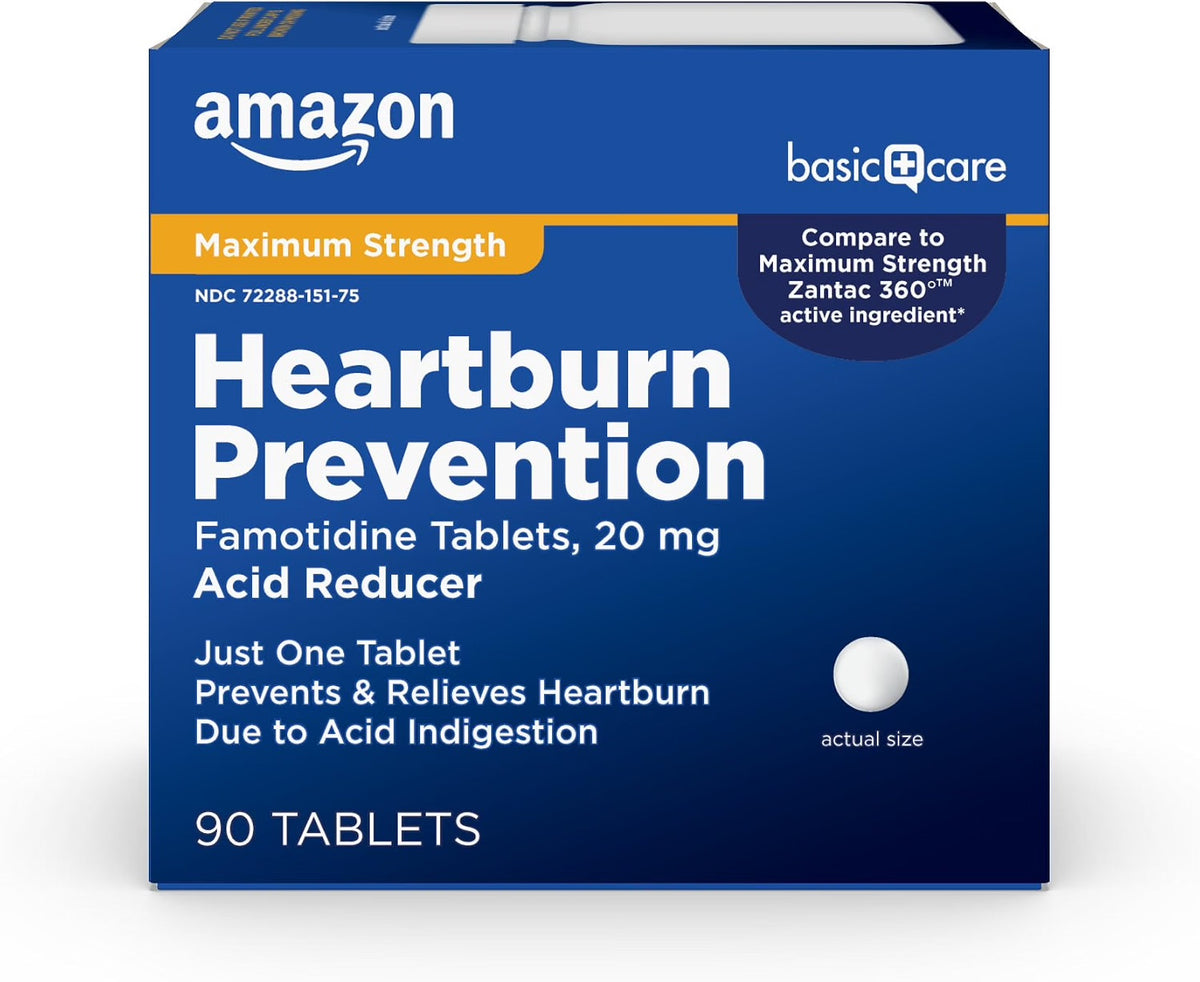 AMAZON MAXIMUM STRENGTH HEARTBURN PREVENTION COMPARE TO ZANTAC 360 90 TABLETS