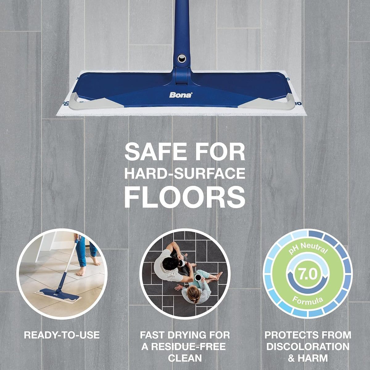 BONA DISPOSABLE WET CLEANING PADS FOR HARD SURFACE FLOORS, LEMON MINT, 12CT