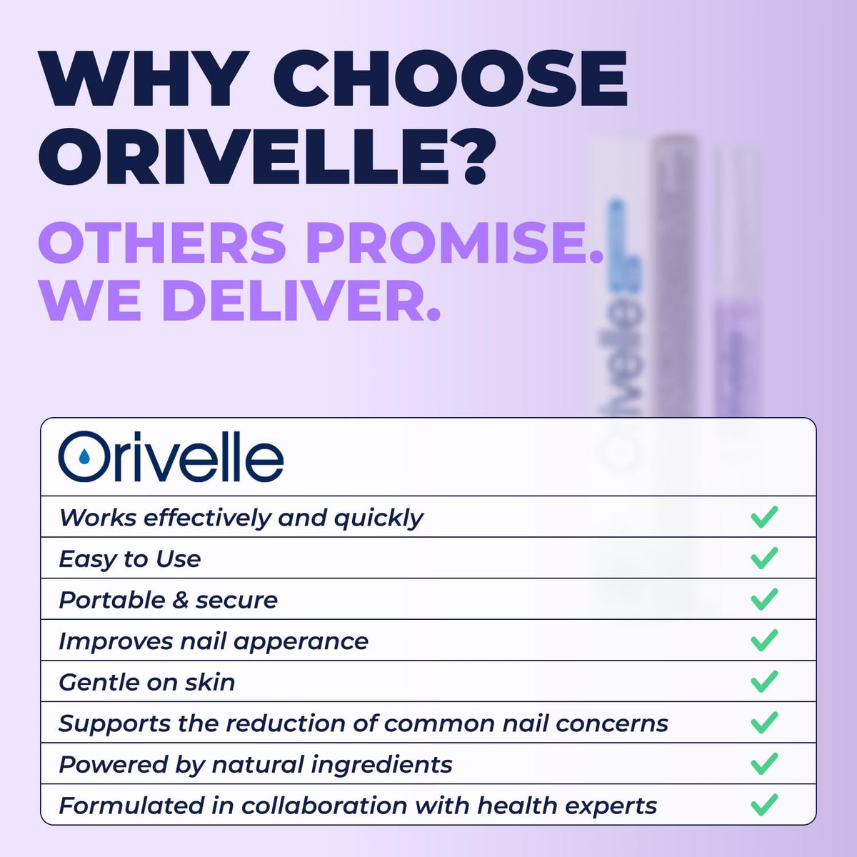 ORIVELLE NAIL CARE PEN FOR NAILS & CUTICLES TEA TREE OIL, VITAMIN C, PEPPERMINT