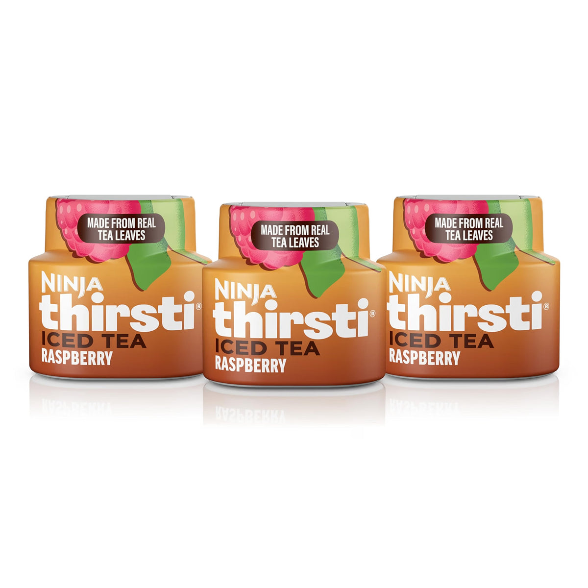 3 PACK NINJA THIRSTI ICED TEA RASPBERRY ZERO CALORIES ZERO SUGAR WATER FLAVOR