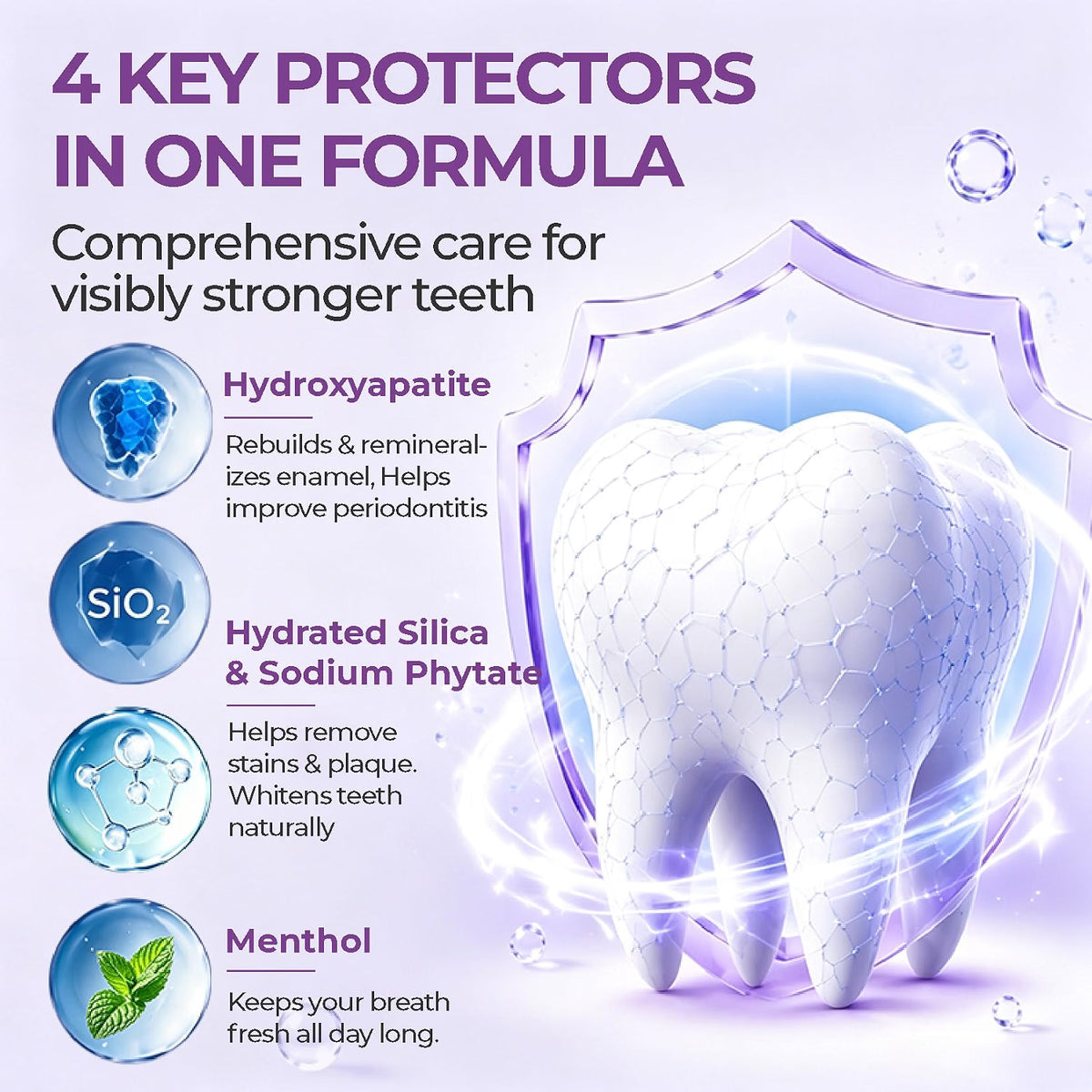KREAIN NATURE TOOTH REFRESH TOOTHPASTE, HYDROXYAPATITE, FLUORIDE FREE, 100ML