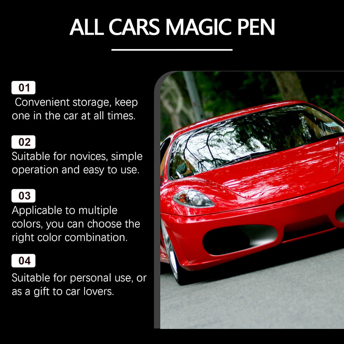 RAYHONG ALL CARS MAGIC PEN AUTOMOTIVE SCRATCH REPAIR PEN 1CT QUICK TOUCH UP 5ML