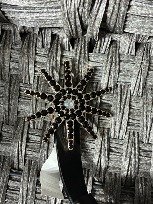 3D BELT COMPANY GENUINE LEATHER BLACK WITH STARBURST RHINESTONE EMBELLISHMENT ME