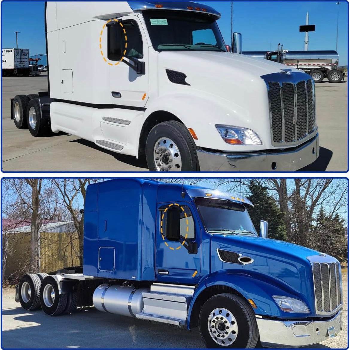 PETERBILT 579 2013-2023 BLACK DOOR MIRROR COVERS BOTH SIDES