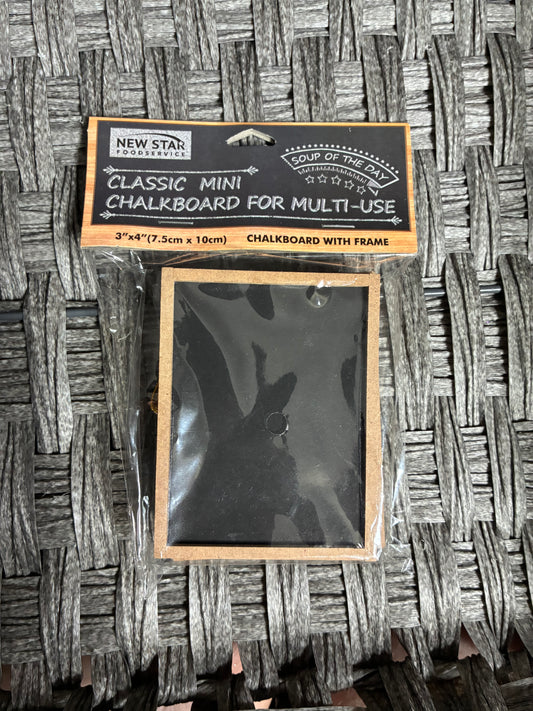 NEW STAR FOODSERVICE CLASSIC MINI CHALKBOARD WITH FRAME 3” x 4”