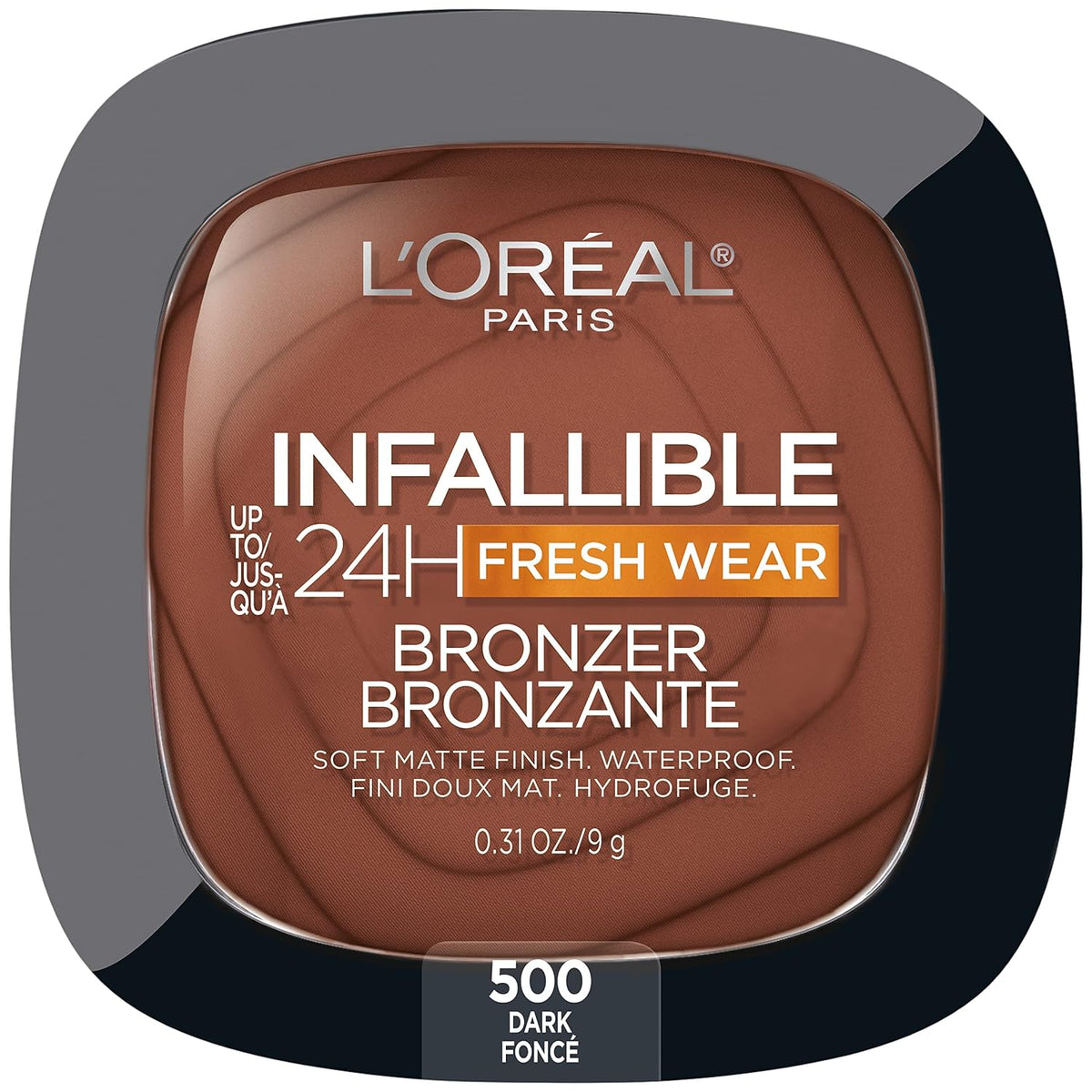 L'OREAL PARIS INFALLIBLE 24HR FRESH WEAR SOFT MATTE FINISH BRONZER (500 DARK)
