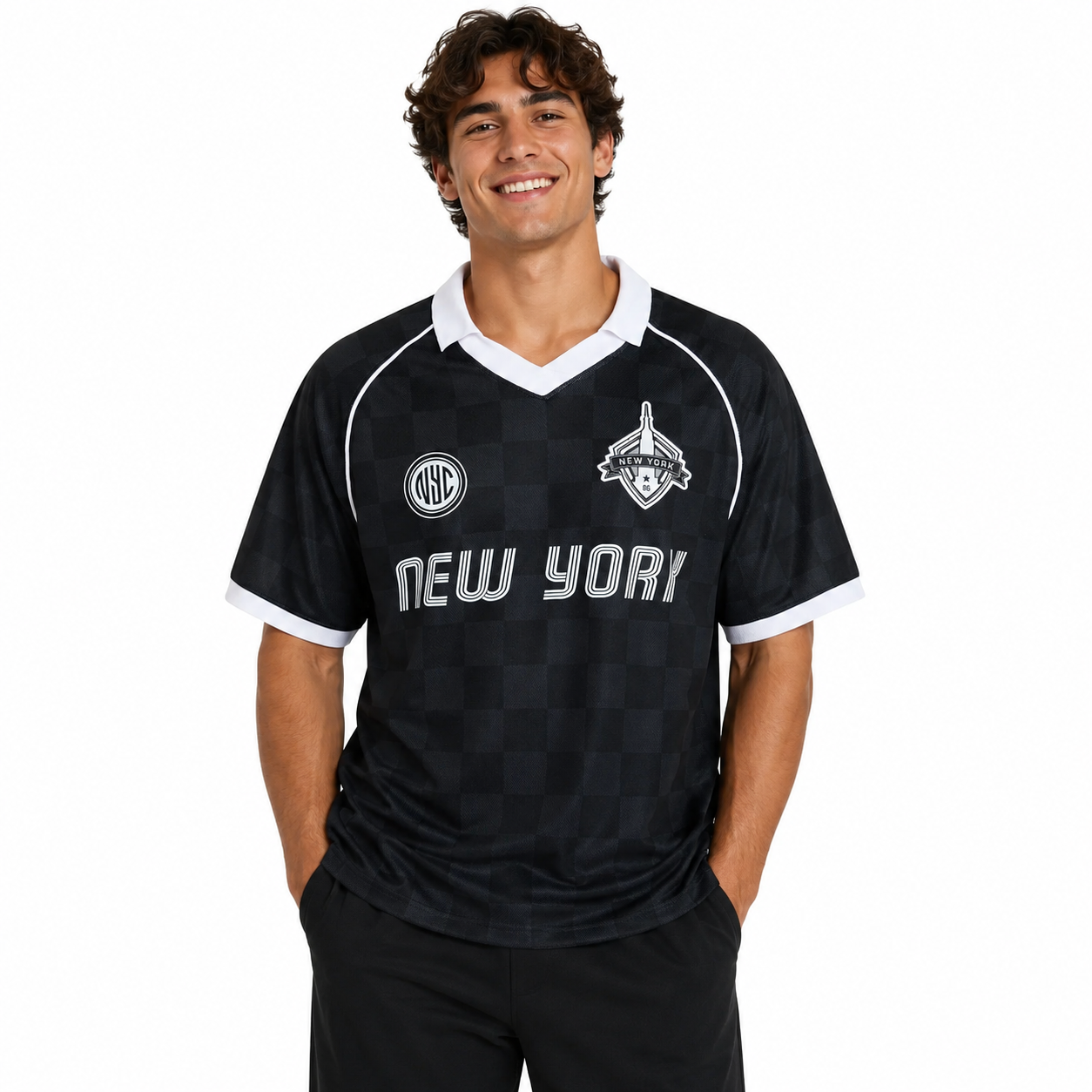 NO BOUNDARIES MEN’S SOCCER JERSEY MESH TEE WITH SHORT SLEEVES - SIZE 2XL