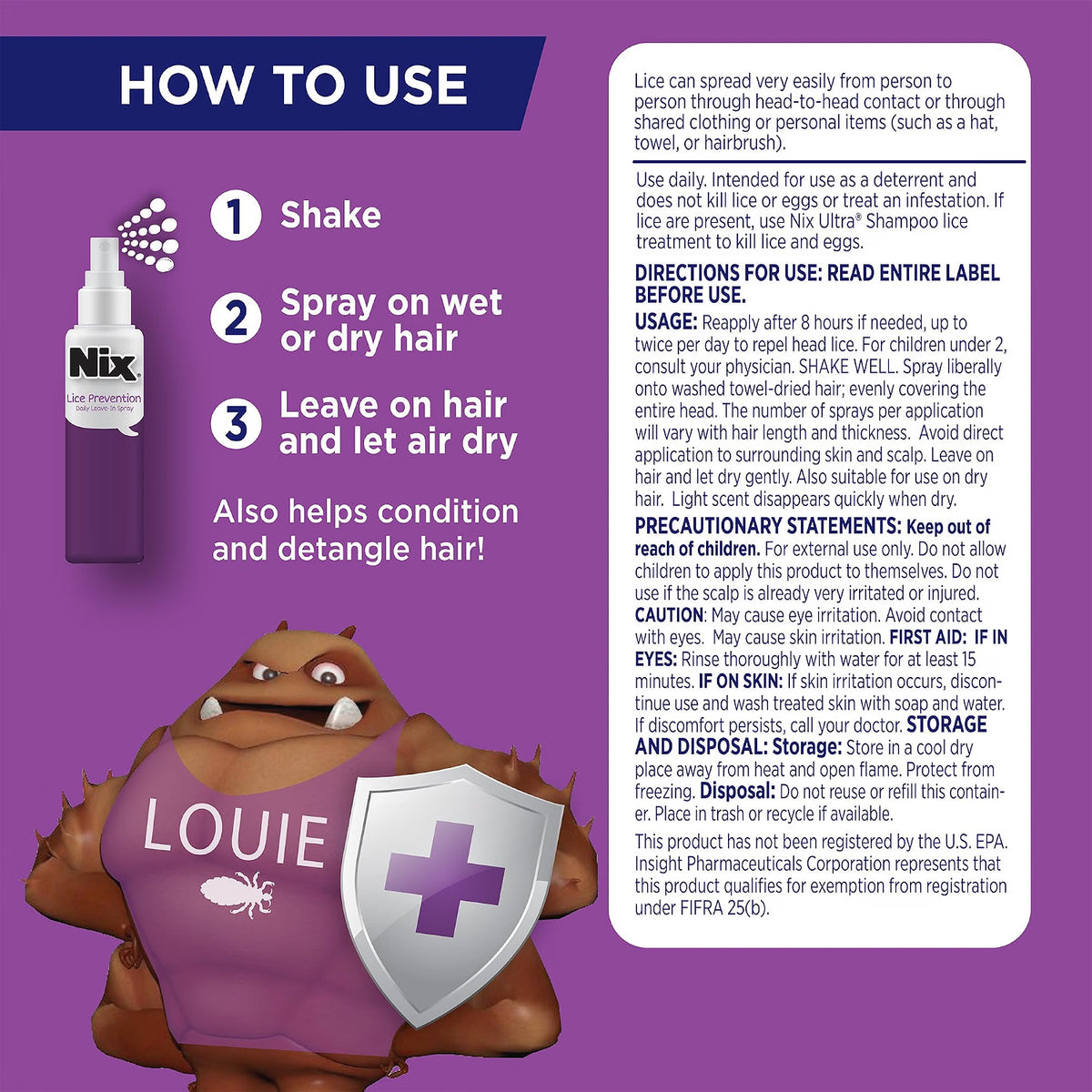 NIX LICE PREVENTION DAILY LEAVE-IN SPRAY 6FL OZ
